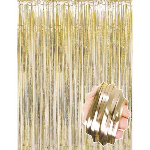 Eğitici Oyuncak Mat Altın Püsküllü Kapı Perdesi - Parti, Bekarlığa Veda, Doğum Günü 1x2 m