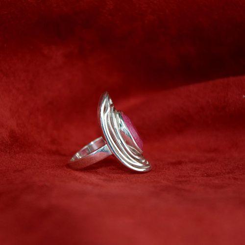 Yakut Taşlı Gümüş Yüzük