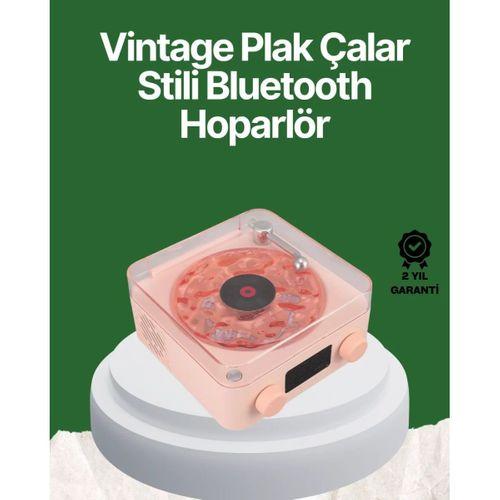 Vintage Tarz Bluetooth Hoparlör – Gece Işığı Ve Zaman Göstergeli