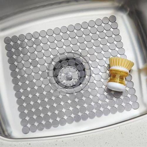 Lavabo İçi Kaydırmaz Ve Bulaşık Kurutmalık Gri Damlalı 27X31X0,8Cm