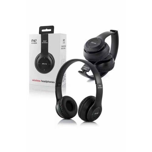 Bluetooth Kablosuz Kulaklık Siyah Wireless 5.0 Kulak Üstü Uzun Pil Ömrü