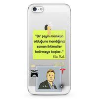 Apple iPhone 5 Kılıf Caps-Elon Musk Arka Kapak Koruma Desenli Full Koruyucu