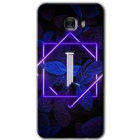 Samsung Galaxy C9 Pro HD Baskılı Kılıf + 9D Tam Ekran Koruyucu - Dark Neon Yaprak I Harfi