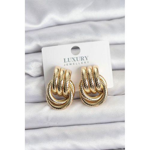 Gold Renk Halka Modelli Pirinç Kadın Küpe