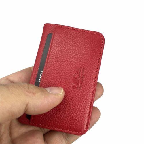Diga 1169 Hakiki Deri Minimal Kartlık Kırmızı