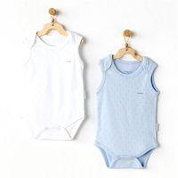 Andywawa Andywawa AC25553 Sleeveles Jacquard 2'Li Basic Body Blue White