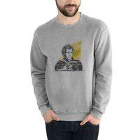 Formula F1 Ayrton Senna f1 Car Baskılı Gri Erkek Sweatshirt