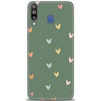 Samsung Galaxy M30 Kılıf HD Baskılı Kılıf - Soft Kalpler + Tam Ekran Koruyucu
