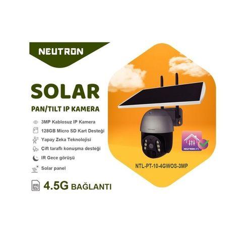 Neutron NTL-PT-10-4GWOS-3MP 3mp Ultra HD 360° 4mm Lens 4.5G 128GB SD Kart PAN/TİLT Dış Mekan Solar