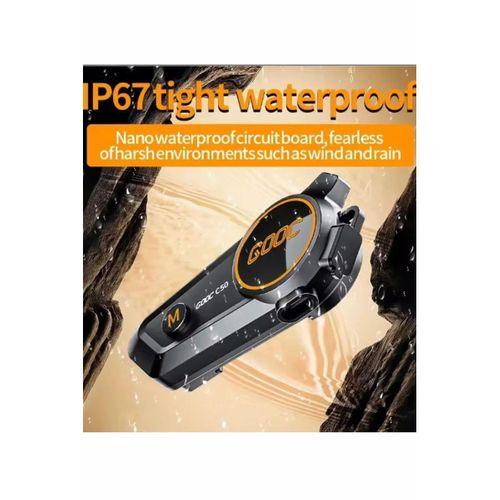 C50 2x Motosiklet Intercom Kask Kulaklık 1000 Mah Rgb Işıklı Çift Eşleşme