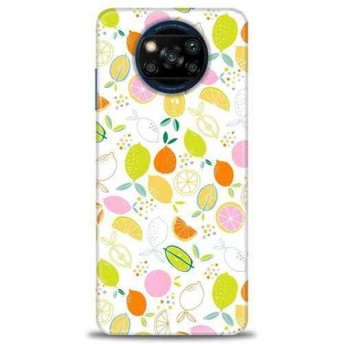Xiaomi Poco X3 Pro Kılıf HD Baskılı Kılıf - Renkli Limonlar + Tam Ekran Koruyucu