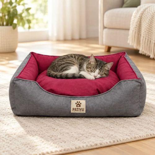 Kedi Köpek Yatağı Aura Premium Yatak - Bordo / Large