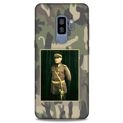 Samsung Galaxy S9 Plus Kılıf Atatürk (13) Silikon Kap Kamuflaj