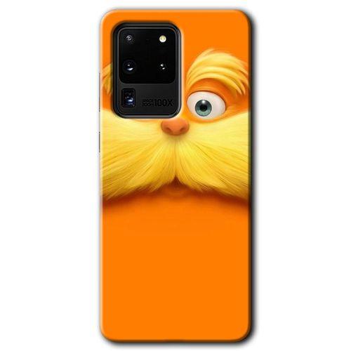 MRCİLETİSİM MRCİLETİSİM Samsung Galaxy S20 Ultra Kılıf HD Desen Baskılı Arka Kapak + Temperli Cam - Garfield