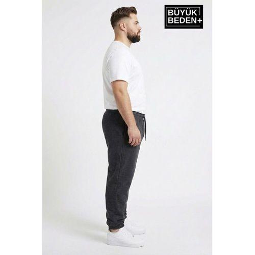 Erkek Büyük Beden BROOKLYN 1970 Baskılı Paça Lastikli  Jogger İnce Eşofman Altı SPR26BEA951-3