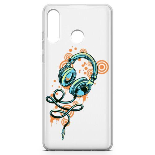 Huawei Nova 4e Kılıf Dj Kulaklığı Arka Kapak Koruma Desenli Full Koruyucu