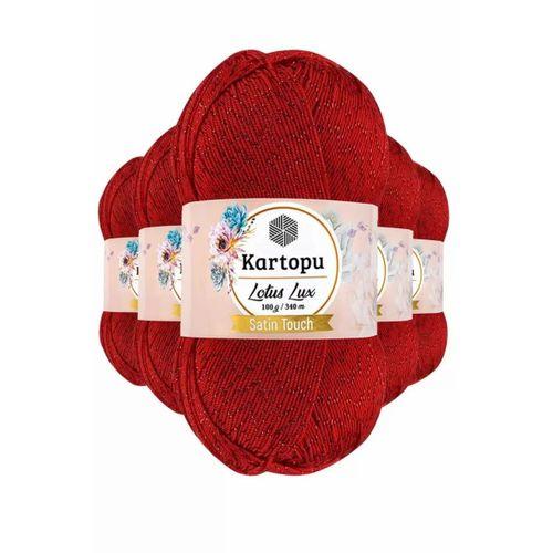 5 Adet Lotus Lux Bikini Büstiyer Bluz Simli Örgü İpi K165 Kırmızı