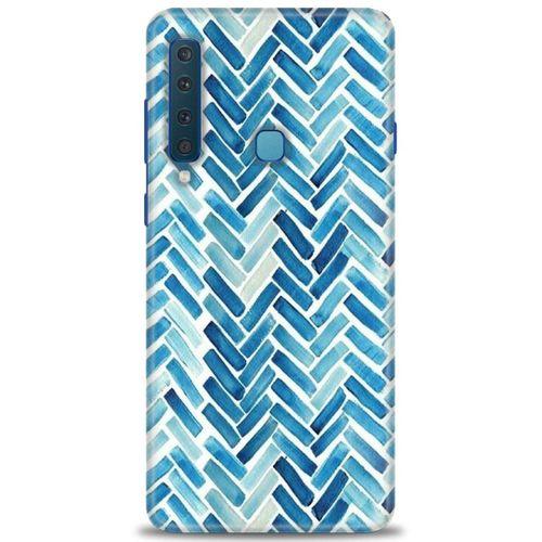 Samsung Galaxy A9 2018 Kılıf HD Baskılı Kılıf - Mavi Çizgiler + Tam Ekran Koruyucu