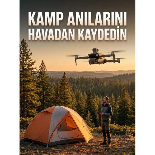 Gps Destekli Katlanabilir Çift Kameralı Drone Ekranlı Kumandalı