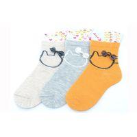 Ekinoks 3 Lü Kedi-Kurdele Baskı Yarım Konç Kız Çocuk Çorap