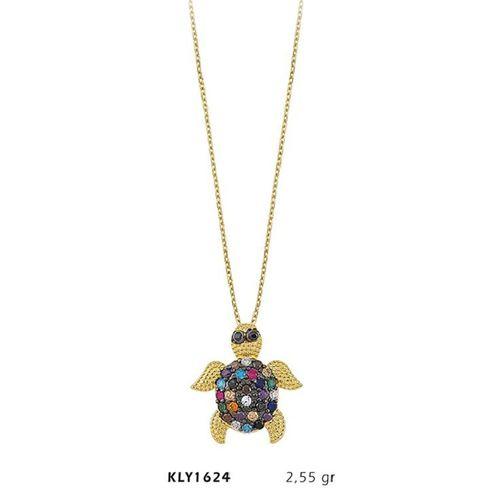 14 Ayar Altın Renkli Kaplumbağa Kolye KLY1624