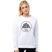 Silhouette Haunted Mansion Logo Baskılı Beyaz Kadın Sweatshirt