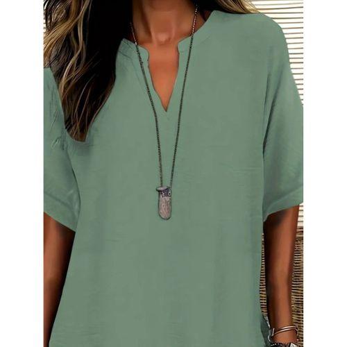 Kadın Kısa Kollu V Yakalı Aerobin Bluz