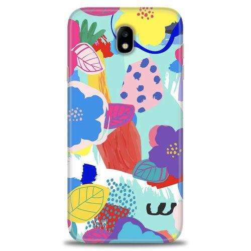 Samsung Galaxy J7 Pro / J730 Kılıf HD Baskılı Kılıf - Flowers + Tam Ekran Koruyucu