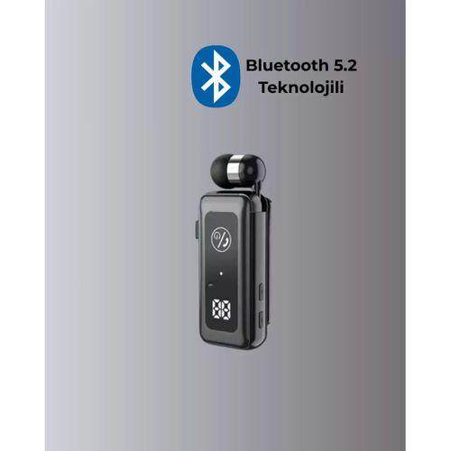 Bluetooth 5.2 Kablolu Makaralı Kulaklık | Dijital Ekran Ve Titreşimli Bildirim
