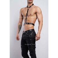 Erkek  Jartiyer Ve Göğüs Harness, Deri Erkek  Bacak Harness, Deri Göğüs Harness, Partywear, Clubwear - Brfm202