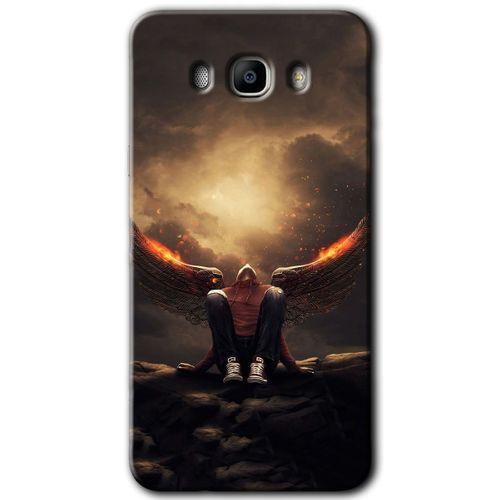 Galaxy J7 2016 Kılıf HD Desen Baskılı Arka Kapak - Wings of Power + Kırılmaz Cam