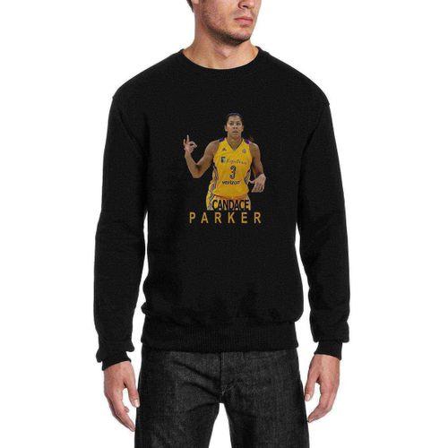Candace Parker Baskılı Siyah Erkek Sweatshirt