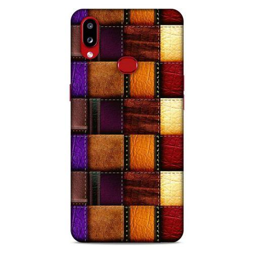 Samsung Galaxy A10s Kılıf Patchwork (44) Tough Armor Kılıf Mor Kahve