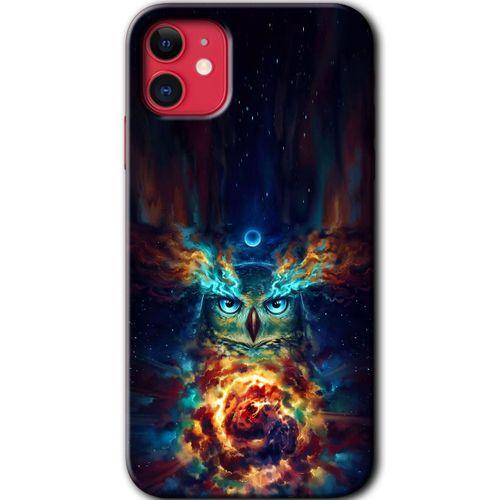 MRCİLETİSİM iPhone 11 Kılıf HD Desen Baskılı Arka Kapak + Temperli Cam - Ballı Baykuş