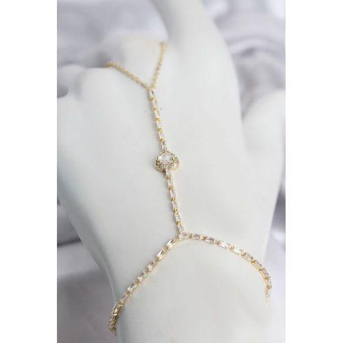Gold Renk Pirinç Zirkon Taşlı Kalp Model Şahmeran