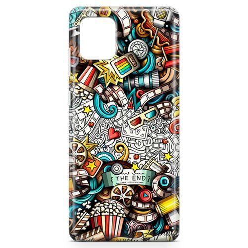 Samsung Galaxy A81 Kılıf Sinema Doodle Arka Kapak Koruma Desenli Full Koruyucu