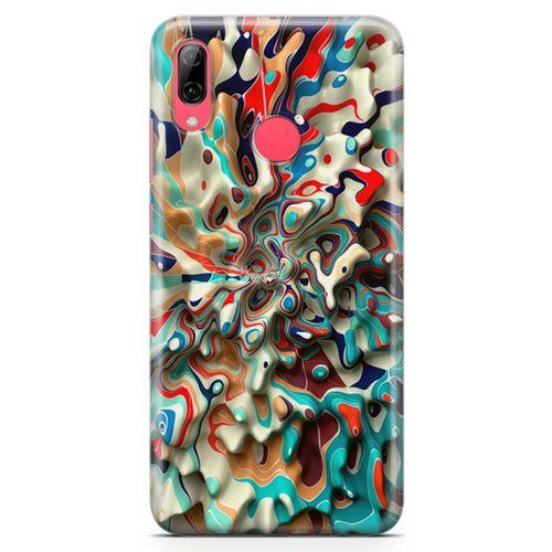 Huawei Y7 Prime 2019 Kılıf Mermer Cam Göbeği Arka Kapak Koruma Desenli Full Koruyucu