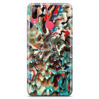 Huawei Y7 Prime 2019 Kılıf Mermer Cam Göbeği Arka Kapak Koruma Desenli Full Koruyucu