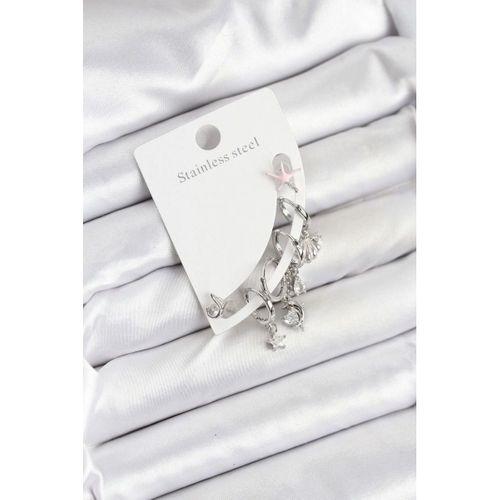 Pirinç Gümüş Renk Set Küpe