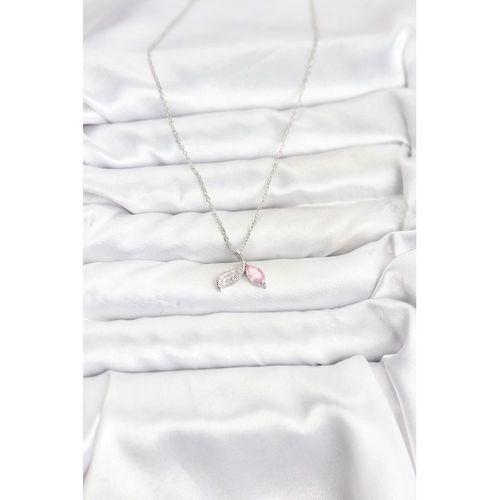 316L Çelik Zincir Gümüş Renk Balık Kuyruğu Model Zirkon Taşlı Kadın Kolye