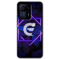 Potkal Hediye Fabrikası Xiaomi Mi Mix 4 Kılıf HD Desen Baskılı Arka Kapak - Dark Neon Yaprak G Harfi