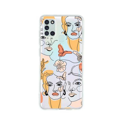 Samsung A21S Line Style Desenli Premium Şeffaf Silikon Kılıf