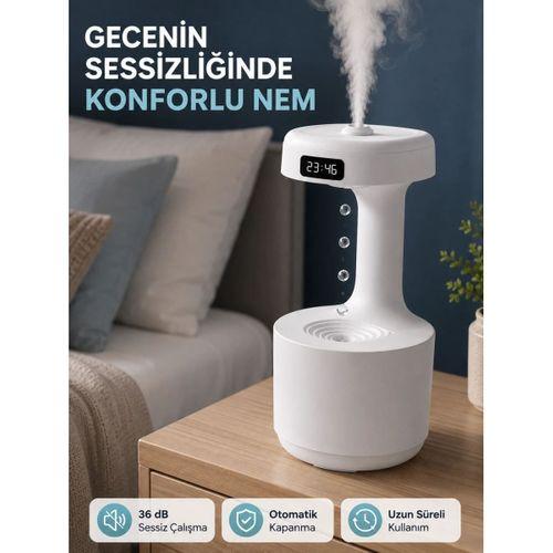 Ultrasonik Hava Nemlendirici 800 Ml Aromaterapi Difüzör Ters Su Damlası Efektli