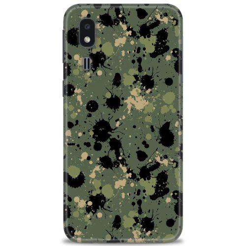 Samsung Galaxy A2 Core Kılıf HD Baskılı Kılıf - Kamuflaj Renkleri + Tam Ekran Koruyucu