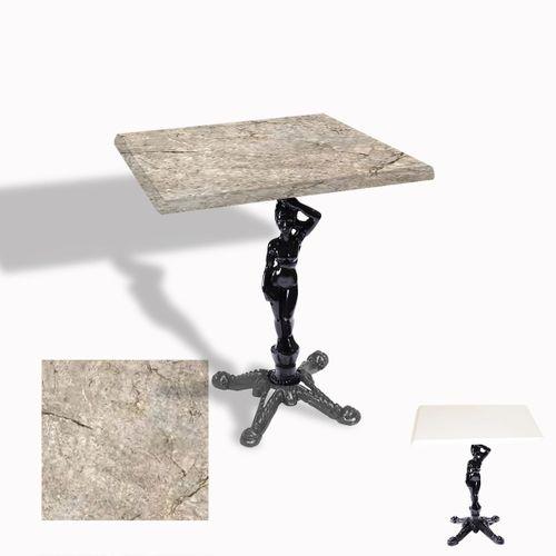 Dockers Çipa 1003 Döküm Ayak Kare Masa 60X60 cm - (Werzalit, Wermodin ve Allzalit Tabla) - Scala Marble