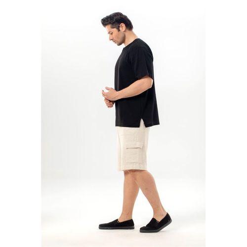 Kısa Kol Şile Bezi Bisiklet Yaka Erkek Yazlık Tshirt Siyah 3003