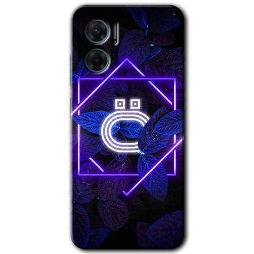 Xiaomi Redmi 10 5G HD Baskılı Kılıf + 9D Tam Ekran Koruyucu - Dark Neon Yaprak Ö Harfi