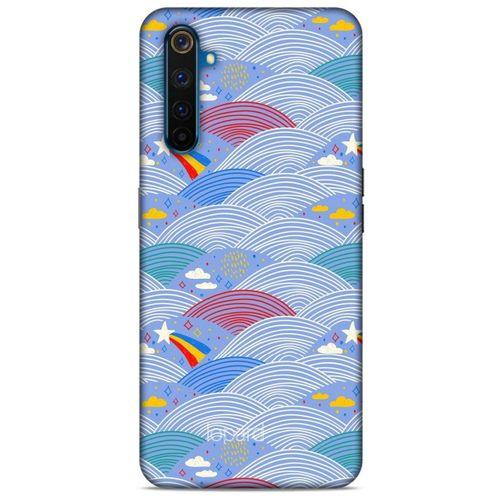 Oppo Realme 6 Kılıf Pastel Renkler (2) Kabı Mor Beyaz