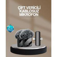 2’li Kablosuz Yaka Mikrofonu Type-c Ve Lightning Uyumlu Profesyonel Set