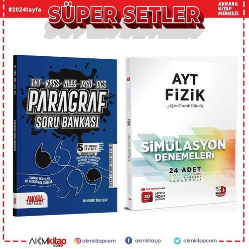 3D AYT Fizik Deneme ve AKM Paragraf Soru Bankası Seti 2 Kitap